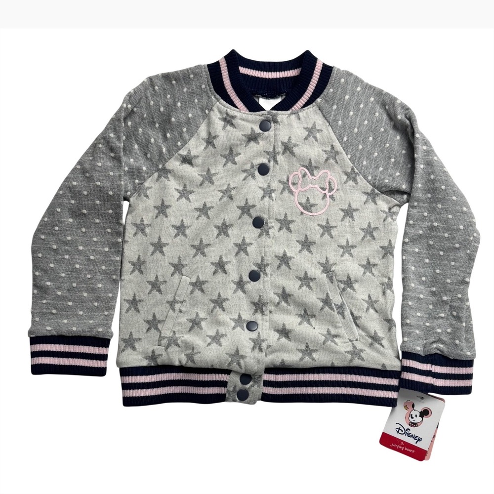 Disney Jumping Beans Girls 4T Minnie Mouse Star Print Jacket Navy Pink‎